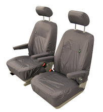 Load image into Gallery viewer, VW California T6.1, T6, T5.1 &amp; T5 Ocean, Coast, Beach, SE, Surf Front Captains Seats  1+1 INKA Tailored Waterproof Seat Covers MY-2003-2024 Black &amp; Grey Colour Options
