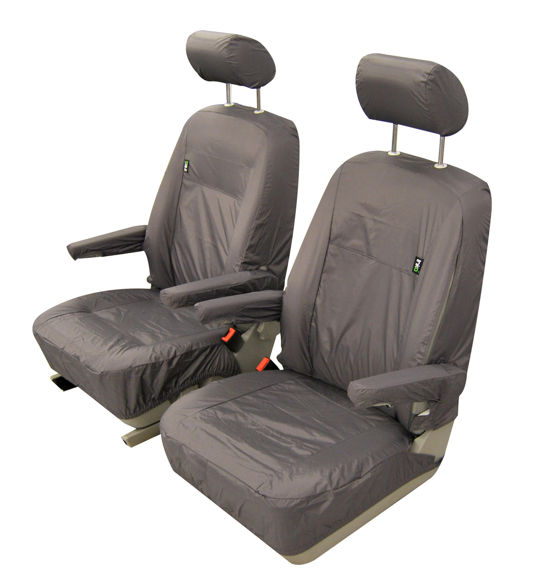 VW California T6.1, T6, T5.1 & T5 Ocean, Coast, Beach, SE, Surf Front Captains Seats  1+1 INKA Tailored Waterproof Seat Covers MY-2003-2024 Black & Grey Colour Options