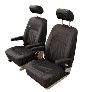 VW Caravelle T6.1, T6, T5.1 & T5 Front Captains Seats  1+1 INKA Tailored Waterproof Seat Covers MY-2003-2024 Black & Grey Colour Options