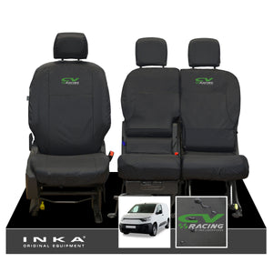 Fiat Doblo INKA Front 1+2 Tailored Waterproof Seat Covers Black MY-2022 Onwards