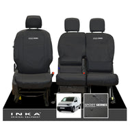 Fiat Doblo INKA Front 1+2 Tailored Waterproof Seat Covers Black MY-2022 Onwards - Sport-Series Embroidery