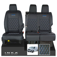 Fiat Scudo INKA Front 1+2 Bentley Diamond Quilt Leatherette Tailored Seat Covers Black MY22 To Present - CV Professional Embroidery