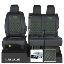 Load image into Gallery viewer, Fiat Scudo INKA Front 1+2 Bentley Diamond Quilt Leatherette Tailored Seat Covers Black MY22 To Present
