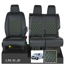 Load image into Gallery viewer, Fiat Scudo INKA Front 1+2 Bentley Diamond Quilt Leatherette Tailored Seat Covers Black MY22 To Present
