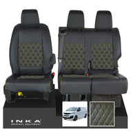 Fiat Scudo INKA Front 1+2 Bentley Diamond Quilt Leatherette Tailored Seat Covers Black MY22 To Present - Plain Embroidery