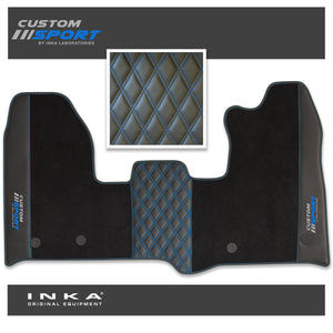 Ford Transit Custom INKA Custom Sport Bentley Leatherette Front Tailored Carpet Mat Black MY12-23