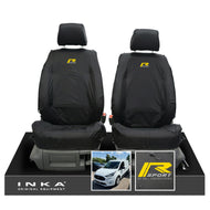 Ford Transit Connect MK3 Front 1+1 INKA Tailored Waterproof Seat Covers Set Black MY2024 Onwards - R-SPORT Embroidery