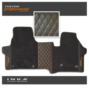 The All New Ford Transit Custom INKA Custom Professional Bentley Leatherette Front Tailored Carpet Floor Mat Black MY24 Onwards