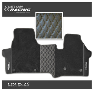 The All New Ford Transit Custom INKA Custom Racing Bentley Leatherette Front Tailored Carpet Floor Mat Black MY24 Onwards