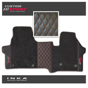 The All New Ford Transit Custom INKA Custom Sport Bentley Leatherette Front Tailored Carpet Floor Mat Black MY24 Onwards