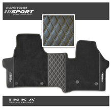 Load image into Gallery viewer, The All New Ford Transit Custom INKA Custom Sport Bentley Leatherette Front Tailored Carpet Floor Mat Black MY24 Onwards
