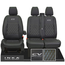 Load image into Gallery viewer, Ford Transit MK8/MK9 INKA Front Tailored Seat Covers Black Bentley Diamond Quilt MY 2014 Onwards (7 COLORS)
