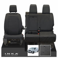 Fiat Scudo INKA Front 1+2 Tailored Waterproof Seat Covers Black MY22 onwards - Sport-Series Embroidery