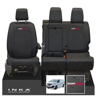 Fiat Scudo INKA Front 1+2 Tailored Waterproof Seat Covers Black MY22 onwards - Sport-Series Embroidery