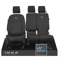 Ford Transit Connect INKA Front Set 1+2 Tailored Waterproof Seat Covers Black MY13-24 - S-TECH Embroidery