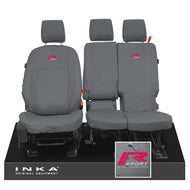 Ford Transit Connect INKA Front Set 1+2 Tailored Waterproof Seat Covers Grey MY13-24 - R-SPORT Embroidery