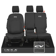 Ford Transit Connect INKA Front Set 1+2 Tailored Waterproof Seat Covers Black MY13-24 - CV Professional Embroidery