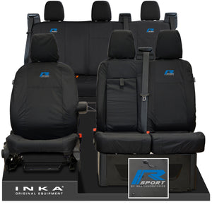 Ford Transit Custom INKA Front & Rear Set Tailored Waterproof Seat Covers Black