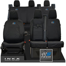 Load image into Gallery viewer, Ford Transit Custom INKA Front &amp; Rear Set Tailored Waterproof Seat Covers Black
