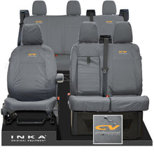 Load image into Gallery viewer, Ford Transit Custom INKA Front &amp; Rear Set Tailored Waterproof Seat Covers Grey
