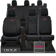 Load image into Gallery viewer, Ford Transit Custom INKA Front &amp; Rear Set Tailored Waterproof Seat Covers Black
