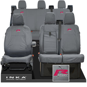 Ford Transit Custom INKA Front & Rear Set Tailored Waterproof Seat Covers Grey