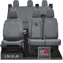 Load image into Gallery viewer, Ford Transit Custom INKA Front &amp; Rear Set Tailored Waterproof Seat Covers Grey
