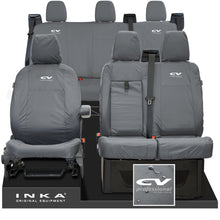 Load image into Gallery viewer, Ford Transit Custom INKA Front &amp; Rear Set Tailored Waterproof Seat Covers Grey
