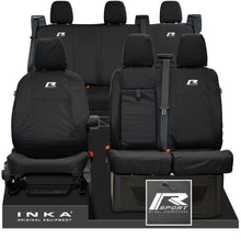 Load image into Gallery viewer, Ford Transit Custom INKA Front &amp; Rear Set Tailored Waterproof Seat Covers Black
