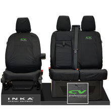 Load image into Gallery viewer, Ford Transit Custom INKA Front Set 1+2 Tailored Waterproof Seat Covers Black
