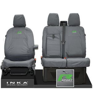 Ford Transit MK8/MK9  MY14 to Present INKA Front Set 1+2 Tailored Waterproof Seat Covers Grey Fits All Derivatives Incl Jumbo