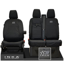 Load image into Gallery viewer, Ford Transit Custom INKA Front Set 1+2 Tailored Waterproof Seat Covers Black
