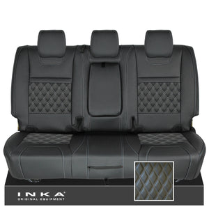 Ford Ranger Wildtrak Rear Triple INKA Bentley Leatherette Tailored Seat Covers Black MY16-22