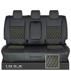 Ford Ranger Wildtrak Rear Triple INKA Bentley Leatherette Tailored Seat Covers Black MY16-22