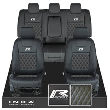 Load image into Gallery viewer, Ford Ranger Wildtrak R SPORT Front &amp; Rear Triple INKA Bentley Leatherette Tailored Seat Covers Black MY16-22
