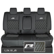 Ford Ranger Wildtrak R SPORT Rear Triple INKA Bentley Leatherette Tailored Seat Covers Black MY16-22