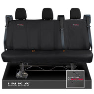 Ford Transit Custom INKA Rear Triple Tailored Waterproof Seat Covers Black MY-12-25 (Choice of 7 Colours) - Custom Racing Embroidery