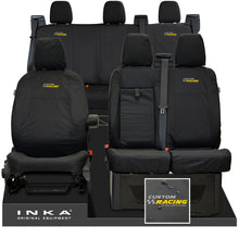 Load image into Gallery viewer, Ford Transit Custom INKA Front 1+2 &amp; Rear Triple Tailored Waterproof Seat Covers Black MY-12-23 (Choice of 7 Colours)
