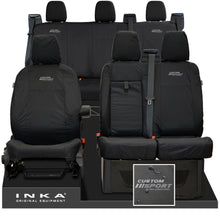 Load image into Gallery viewer, Ford Transit Custom INKA Front 1+2 &amp; Rear Triple Tailored Waterproof Seat Covers Black MY-12-23 (Choice of 7 Colours)
