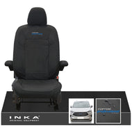 The All New Ford Transit Custom INKA Single Driver Tailored Waterproof Seat Cover Black MY-2024 Onwards - Custom Professional Embroidery