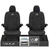 The All New Ford Transit Custom INKA Front Pair Tailored Waterproof Seat Covers Set Black MY-2024 Onwards - S-TECH Embroidery