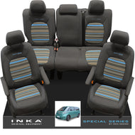 VW ID Buzz Life Style GTX Front & Rear Full Set Tailored Seat Covers, Second Skin Takato Anthracite MY22 onwards
