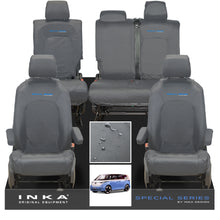 Load image into Gallery viewer, VW ID Buzz Life, Style, GTX Front &amp; Rear Full Set INKA Tailored Waterproof Seat Covers Grey with Embroidery MY22 onwards

