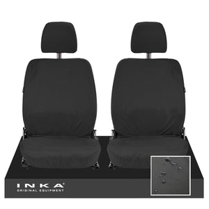 Land Rover Defender L315 Front Pair INKA Tailored Waterproof Sear Covers Black-  Fits MY-87-06 Single Stalk Headrests