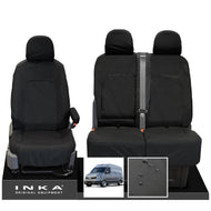 MAN TGE Panel Van Front Set 1+2 INKA Tailored Waterproof Seat Covers Black MY 2017 Onwards