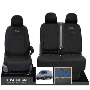 MAN TGE Panel Van INKA Front 1+2 Tailored Waterproof Seat Covers Black MY-2017+ (Choice of 7 Colours)