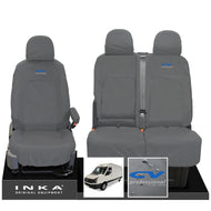 VW Crafter MK1 Front 1+2 INKA Fully Tailored Waterproof Seat Covers Grey MY-06-16 [Choice of 7 Colours]