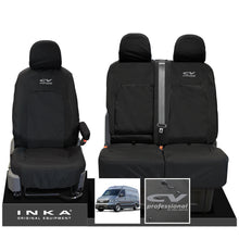 Load image into Gallery viewer, MAN TGE Panel Van INKA Front 1+2 Tailored Waterproof Seat Covers Black MY-2017+ (Choice of 7 Colours)
