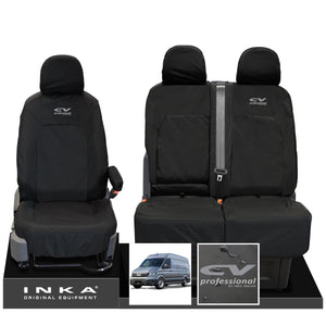 MAN TGE Panel Van INKA Front 1+2 Tailored Waterproof Seat Covers Black MY-2017+ (Choice of 7 Colours)