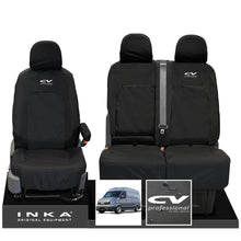 Load image into Gallery viewer, MAN TGE Panel Van INKA Front 1+2 Tailored Waterproof Seat Covers Black MY-2017+ (Choice of 7 Colours)
